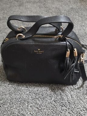 kate spade Black Leather Double Handle Satchel